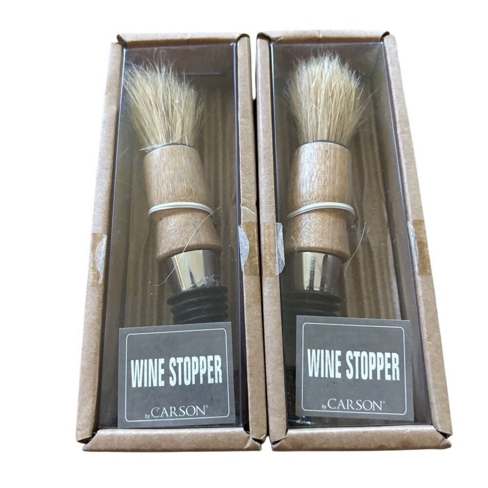 2 Carlson Wine Stopper Shaving Brushes *New*